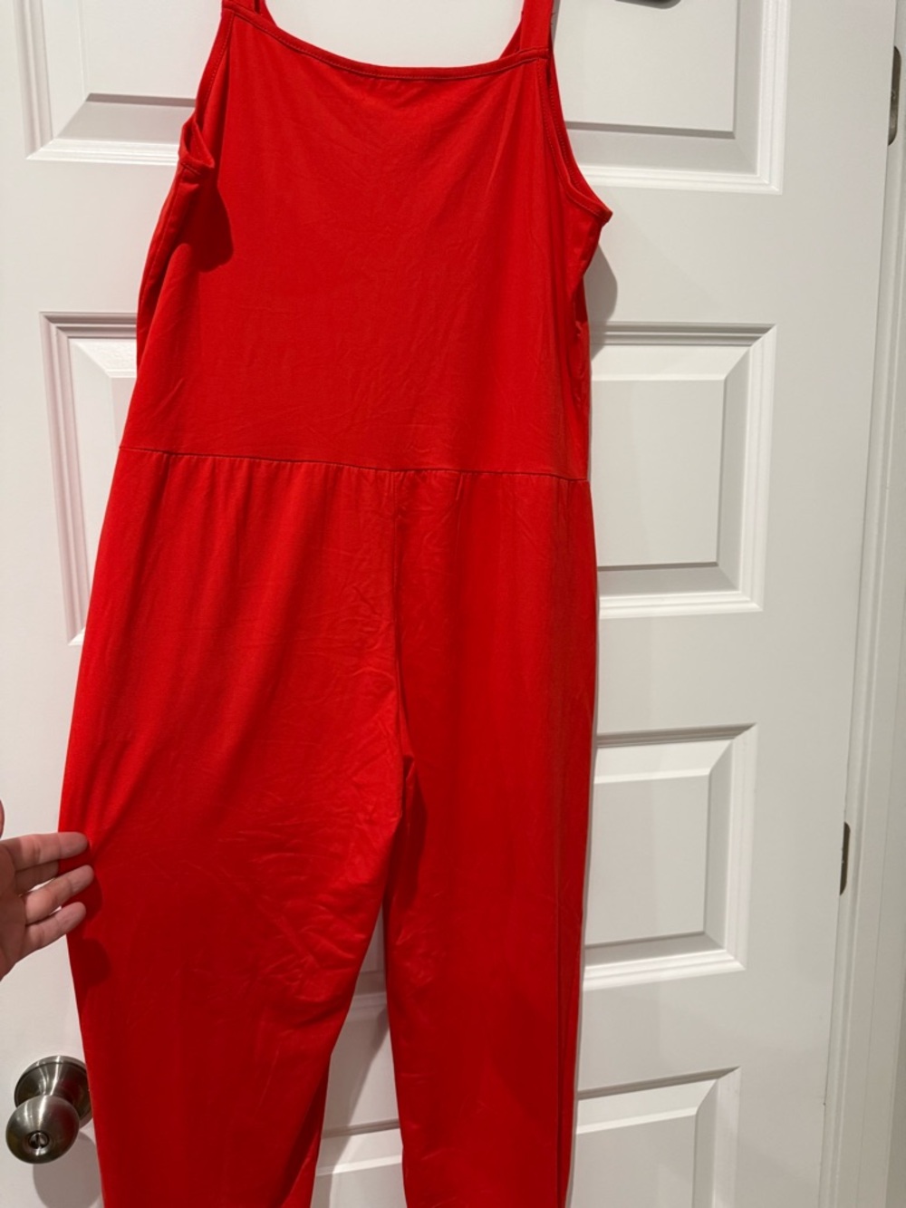 Bright Red Sleeveless Jumpsuit